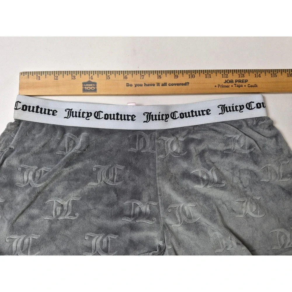Juicy Couture Womens Grey Velour Logo‎ Embossed Sleep Shorts Size M 1751-47